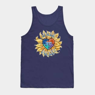 Autism Awareness Unique and Proud Puzzle Heart Design Tank Top